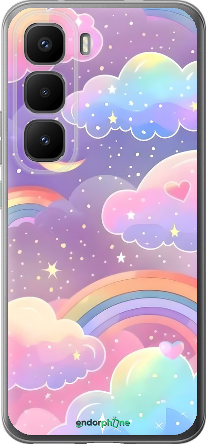Силиконовый чехол Облака и радуга для Infinix Hot 60 Pro+ - 6312u-4125 изображение 