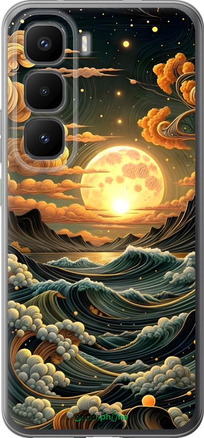 Силиконовый чехол Арт волны для Infinix Hot 60 Pro+ - 6332u-4125 изображение 