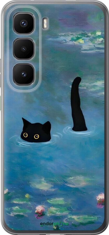 Силиконовый чехол С изображением кота и водяной лилии Monet для Infinix Hot 60 Pro+ - 6519u-4125 изображение 