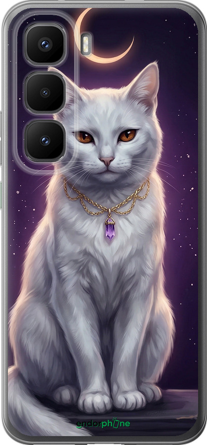 Силиконовый чехол Mystic White Cat Gothic Dark Purple Gold для Infinix Hot 60 Pro+ - 6805u-4125 изображение 