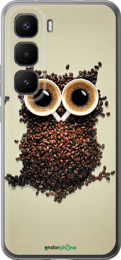 Силиконовый чехол Сова из кофе для Infinix Hot 60 Pro+ - 777u-4125 изображение 