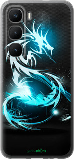 Силиконовый чехол Бело-голубой огненный дракон для Infinix Hot 60 Pro - 113u-4126 изображение 