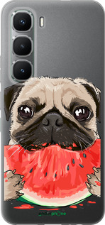 Силиконовый чехол Мопс и арбуз для Infinix Hot 60 Pro - 4665u-4126 изображение 