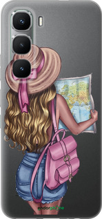 Силиконовый чехол Девушка с картой для Infinix Hot 60 Pro - 4704u-4126 изображение 