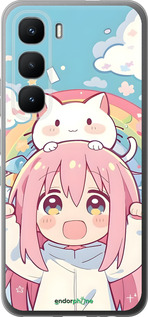 Силиконовый чехол Девочка аниме радуга для Infinix Hot 60 Pro - 6304u-4126 изображение 