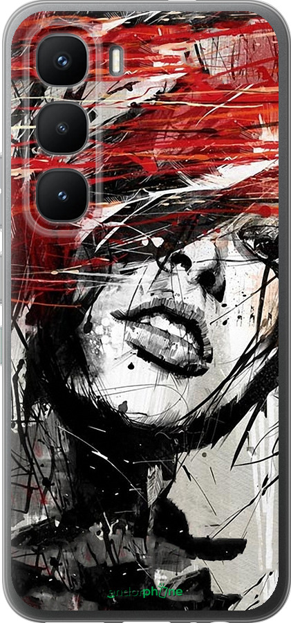 Силиконовый чехол Лицо девушки для Infinix Hot 60 Pro - 1162u-4126 изображение 