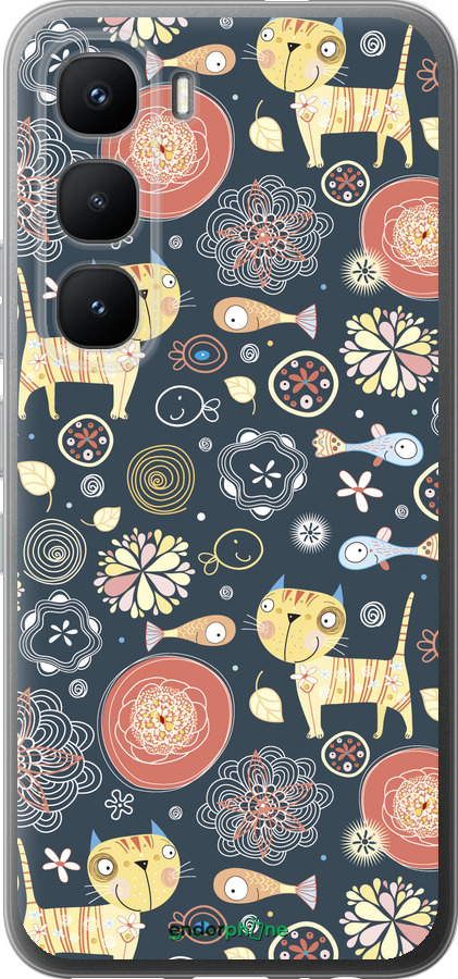 Силиконовый чехол Котята v4 для Infinix Hot 60 Pro - 1224u-4126 изображение 