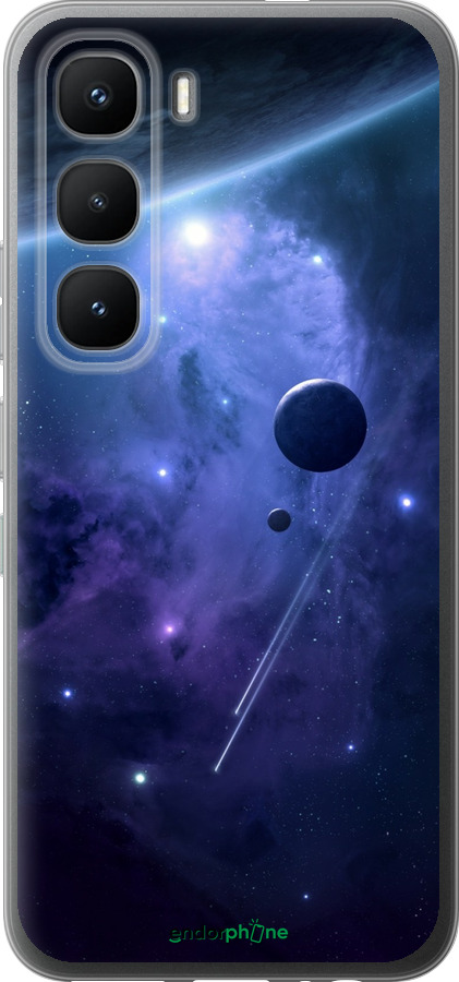 Силиконовый чехол Планеты в синем космосе для Infinix Hot 60 Pro - 171u-4126 изображение 