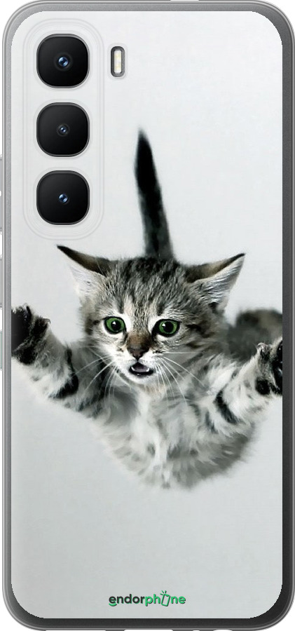 Силиконовый чехол Летящий котёнок для Infinix Hot 60 Pro - 2322u-4126 изображение 