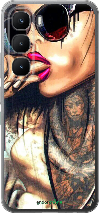 Силиконовый чехол Девушка в тату для Infinix Hot 60 Pro - 4001u-4126 изображение 