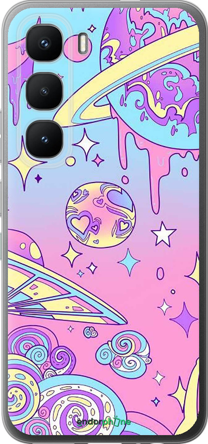 Силиконовый чехол Розовая галактика для Infinix Hot 60 Pro - 4146u-4126 изображение 