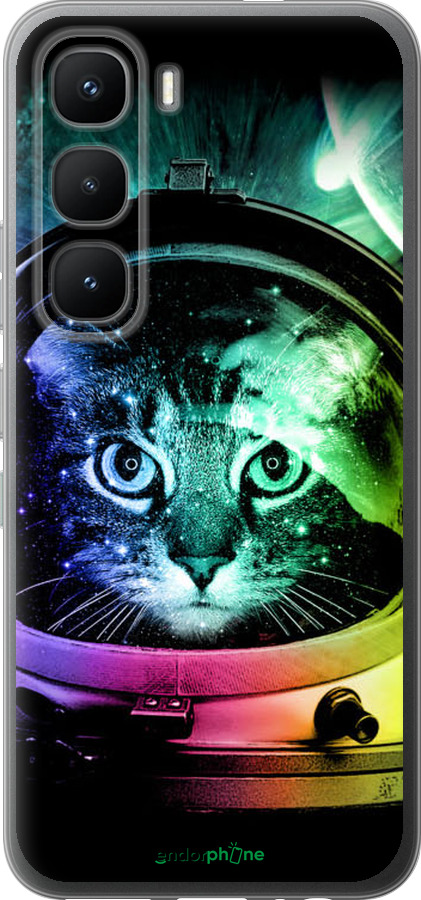 Силиконовый чехол Кот-астронавт для Infinix Hot 60 Pro - 4154u-4126 изображение 