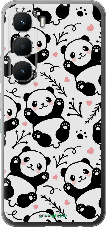 Силиконовый чехол Панды для Infinix Hot 60 Pro - 4318u-4126 изображение 