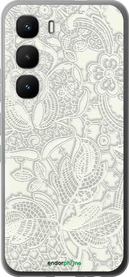 Силиконовый чехол Белое кружево для Infinix Hot 60 Pro - 4383u-4126 изображение 