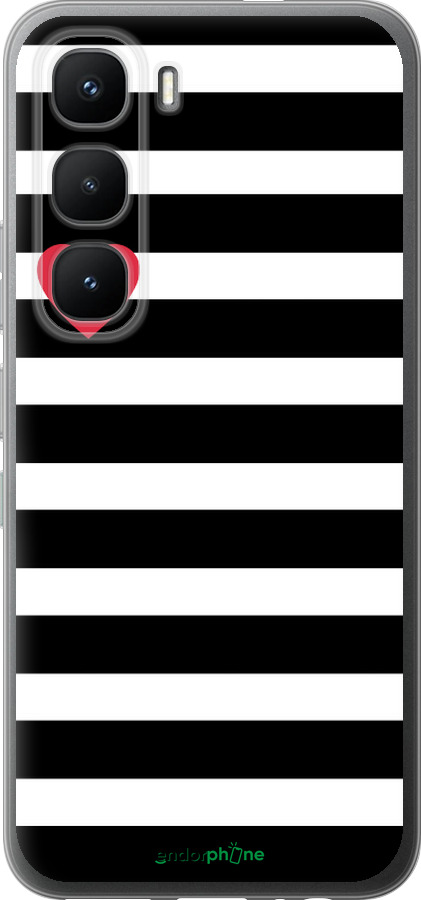 Силиконовый чехол Черно-белые полосы для Infinix Hot 60 Pro - 4461u-4126 изображение 