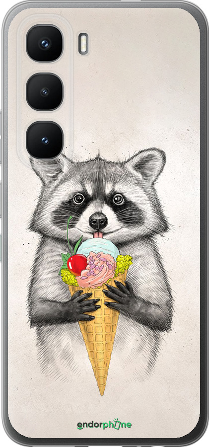 Силиконовый чехол Енотик с мороженым для Infinix Hot 60 Pro - 4602u-4126 изображение 