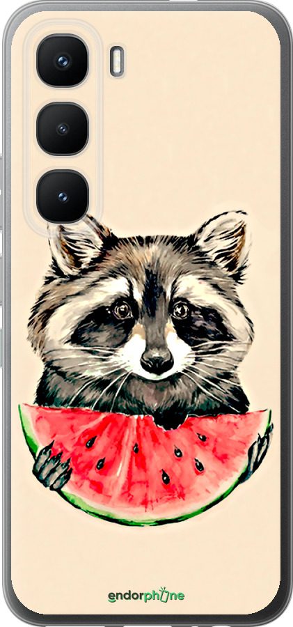 Силіконовий чехол Єнотик з кавуном для Infinix Hot 60 Pro - 4605u-4126 изображение 