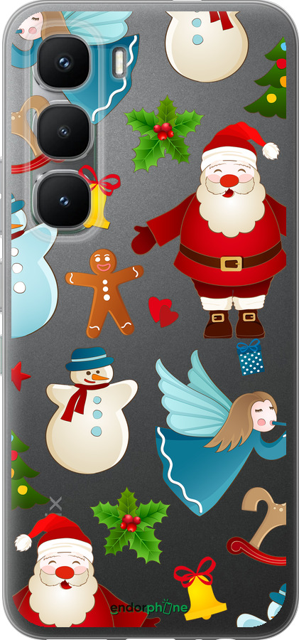 Силиконовый чехол Новогодний 1 для Infinix Hot 60 Pro - 4614u-4126 изображение 