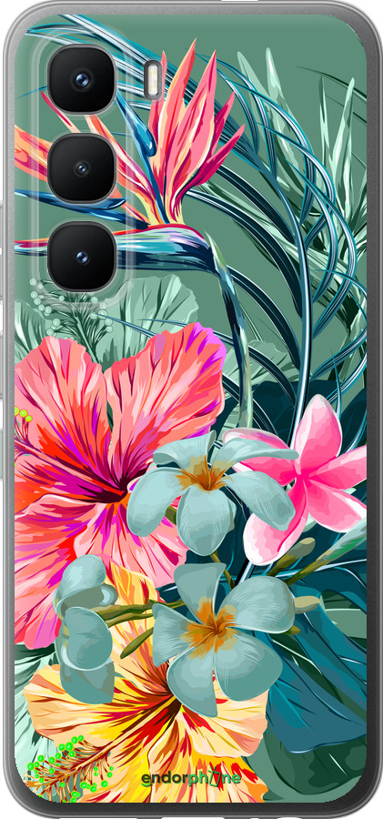 Силиконовый чехол Тропические цветы v1 для Infinix Hot 60 Pro - 4667u-4126 изображение 