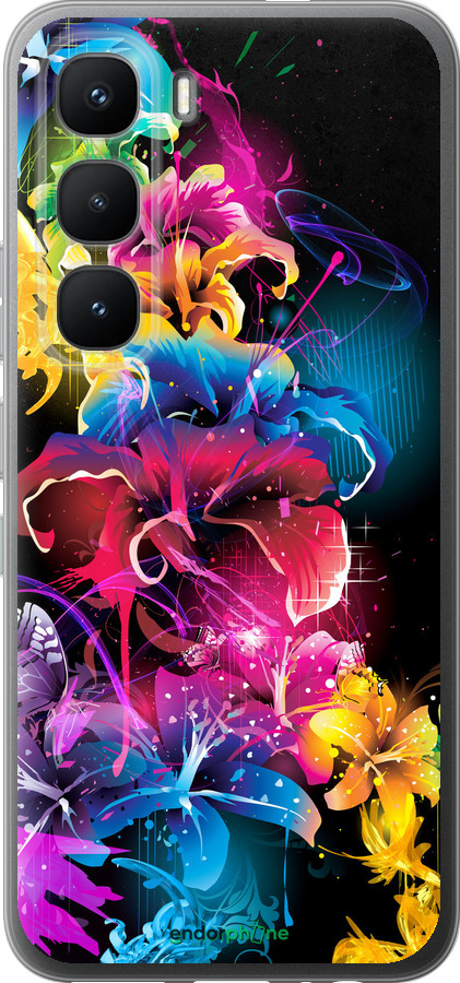 Силиконовый чехол Абстрактные цветы для Infinix Hot 60 Pro - 511u-4126 изображение 