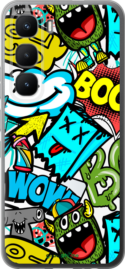 Силиконовый чехол Стикеры v4 для Infinix Hot 60 Pro - 5508u-4126 изображение 