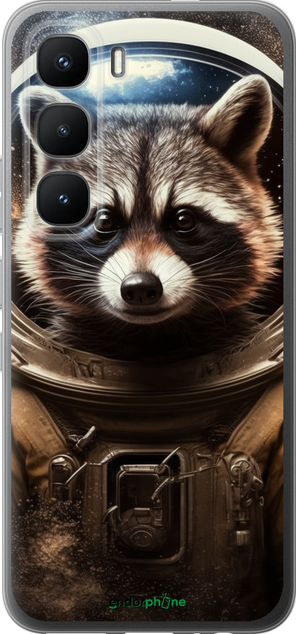 Силиконовый чехол Raccoon austronaut для Infinix Hot 60 Pro - 5581u-4126 изображение 