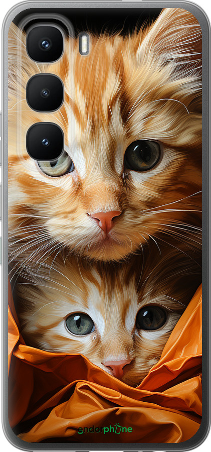 Силиконовый чехол Котики 2 для Infinix Hot 60 Pro - 5664u-4126 изображение 