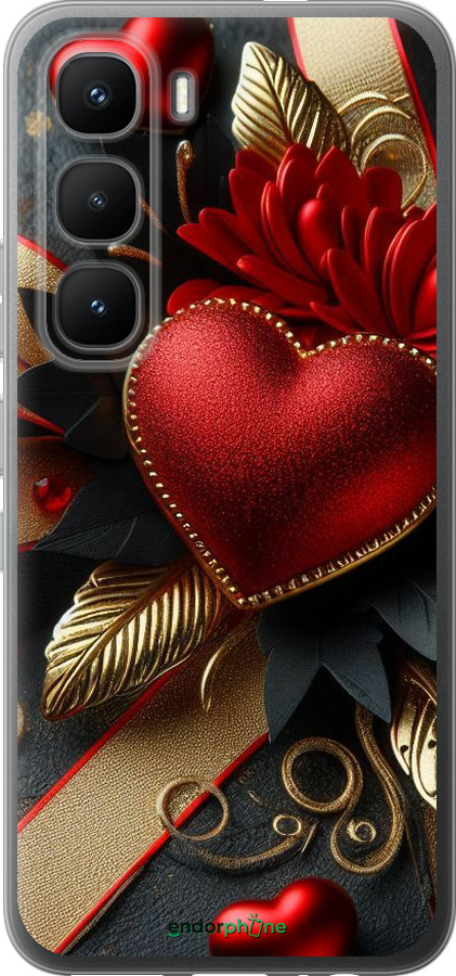 Силиконовый чехол Сердечки v2 для Infinix Hot 60 Pro - 5832u-4126 изображение 