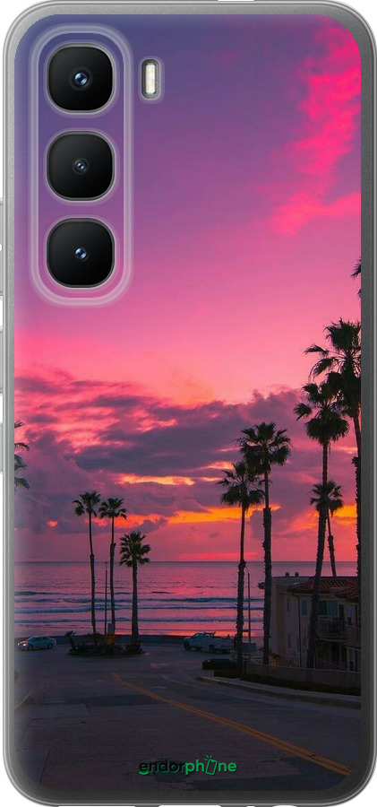 Силиконовый чехол Пальмы для Infinix Hot 60 Pro - 5873u-4126 изображение 