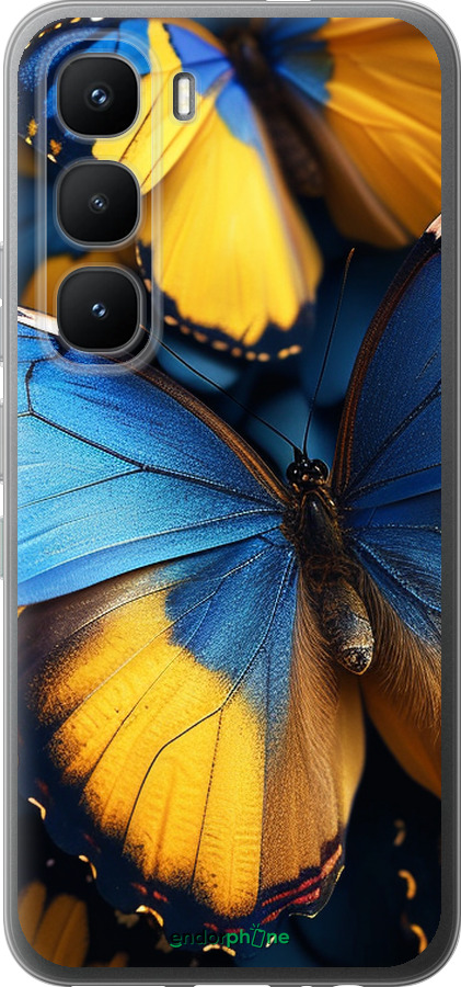 Силиконовый чехол Желто-голубые бабочки для Infinix Hot 60 Pro - 6046u-4126 изображение 