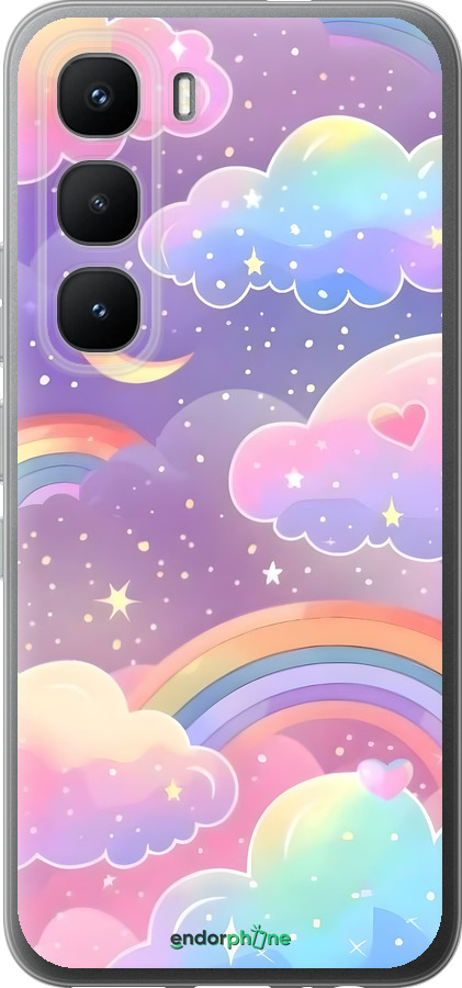 Силиконовый чехол Облака и радуга для Infinix Hot 60 Pro - 6312u-4126 изображение 