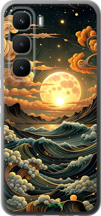 Силиконовый чехол Арт волны для Infinix Hot 60 Pro - 6332u-4126 изображение 