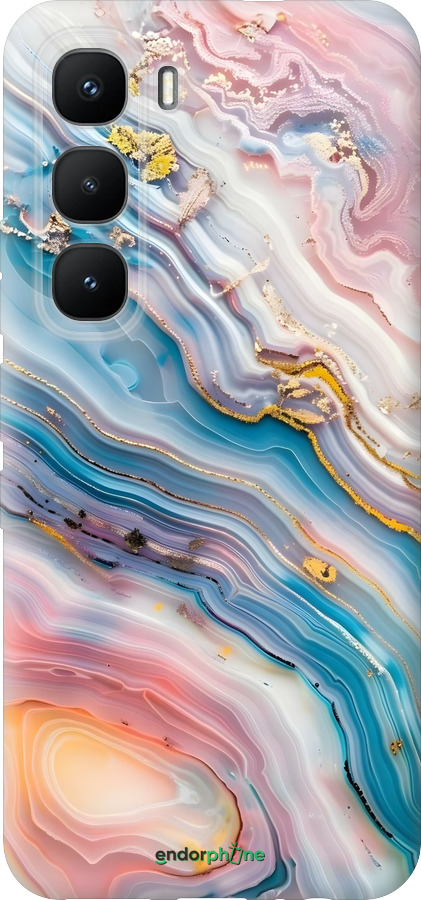 Силиконовый чехол Мрамор красивый для Infinix Hot 60 Pro - 6376u-4126 изображение 