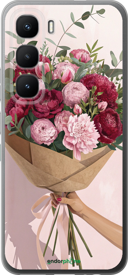 Силиконовый чехол Пионы 1 для Infinix Hot 60 Pro - 6705u-4126 изображение 