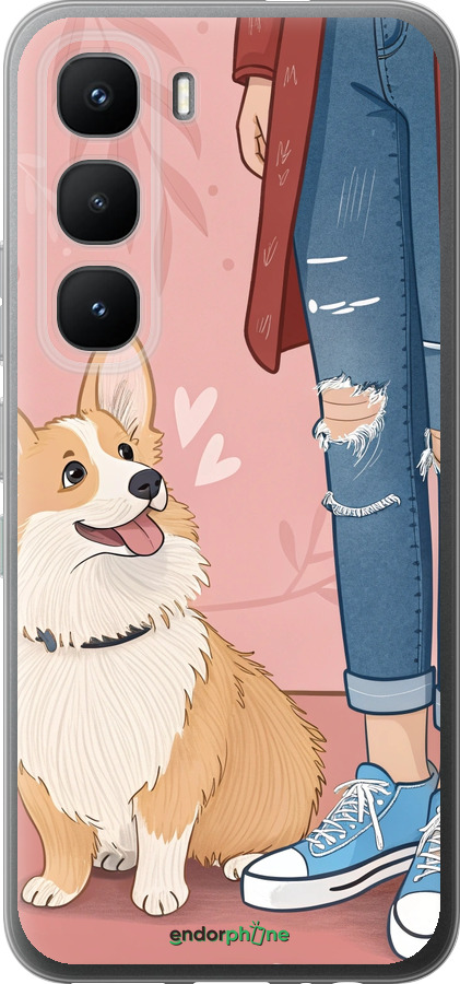 Силиконовый чехол Корги 3 для Infinix Hot 60 Pro - 6707u-4126 изображение 