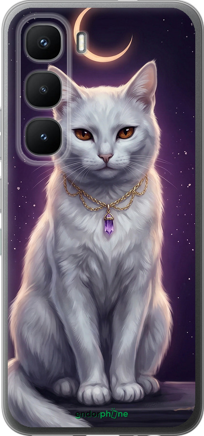 Силиконовый чехол Mystic White Cat Gothic Dark Purple Gold для Infinix Hot 60 Pro - 6805u-4126 изображение 