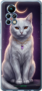Силиконовый чехол Mystic White Cat Gothic Dark Purple Gold для Infinix Note 11 Pro - 6805u-2865 изображение 