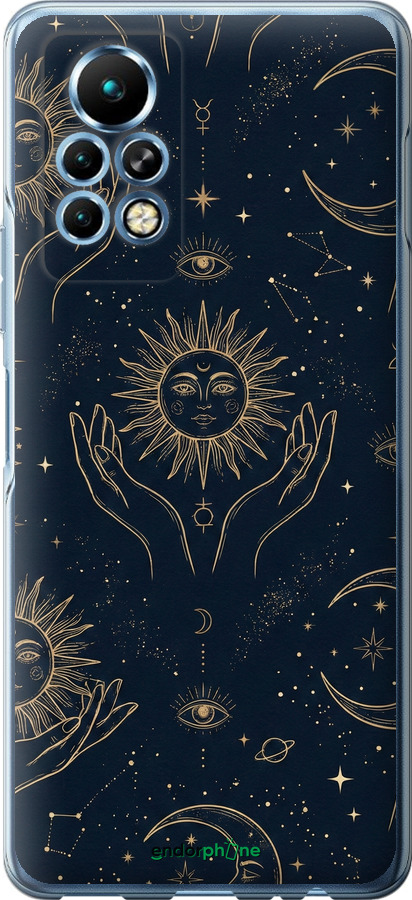 Силиконовый чехол Celestial Harmony: Sun & Moon Gold Mystic Pattern для Infinix Note 11 Pro - 6778u-2865 изображение 