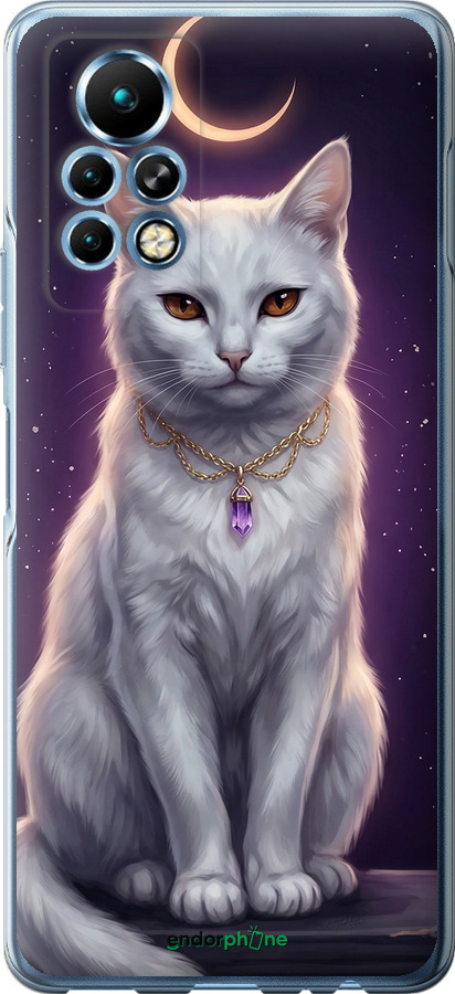 Силиконовый чехол Mystic White Cat Gothic Dark Purple Gold для Infinix Note 11 Pro - 6805u-2865 изображение 