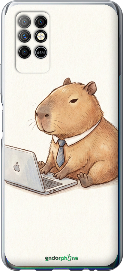 Силиконовый чехол Funny Capybara CEO Working для Infinix Note 8 - 6777u-2710 изображение 