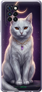 Силиконовый чехол Mystic White Cat Gothic Dark Purple Gold для Infinix Note 10 Pro - 6805u-2709 изображение 