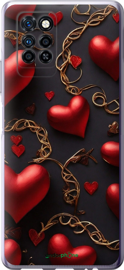 Силіконовий чехол Сердечки для Infinix Note 10 Pro - 5831u-2709 изображение 
