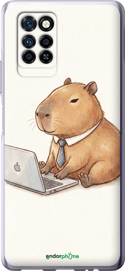 Силиконовый чехол Funny Capybara CEO Working для Infinix Note 10 Pro - 6777u-2709 изображение 