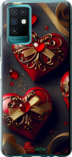 Силиконовый чехол Сердечки v4 для Infinix Note 10 - 5834u-2763 изображение 