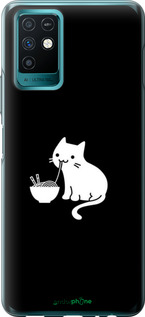 Силіконовий чехол Милий кіт на чорному фоні для Infinix Note 10 - 6528u-2763 изображение 