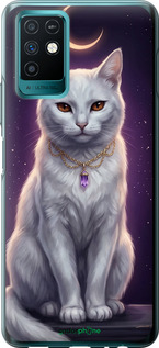 Силіконовий чехол Mystic White Cat Gothic Dark Purple Gold для Infinix Note 10 - 6805u-2763 изображение 