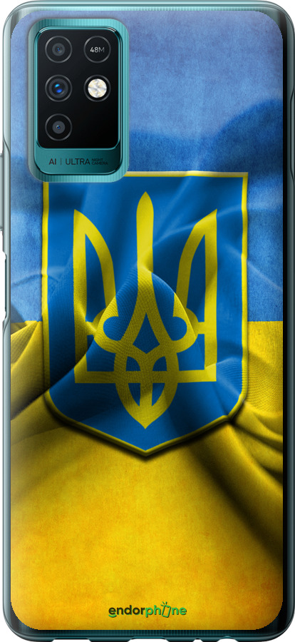 

Силіконовий чохол "Прапор та герб України" для Infinix Note 10, Блакитний