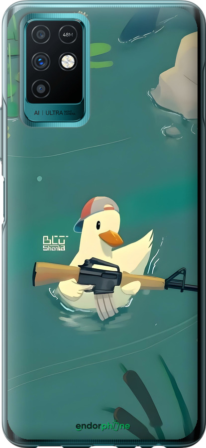 Силіконовий чехол Каченя з автоматом для Infinix Note 10 - 6356u-2763 изображение 