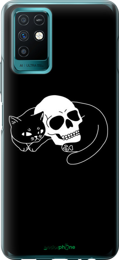 Силіконовий чехол Із зображенням кота та черепа для Infinix Note 10 - 6491u-2763 изображение 