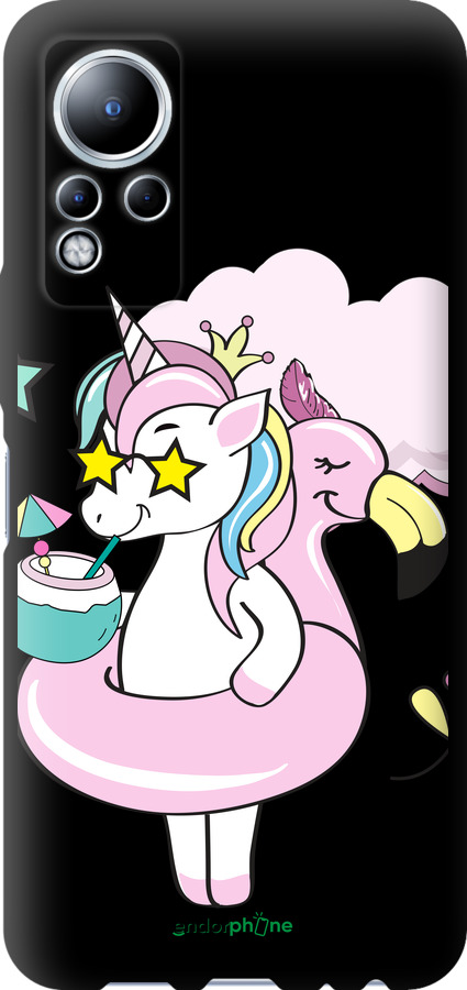 

TPU schwarz Hülle Krone Einhorn" für Infinix Note 11", Weiß